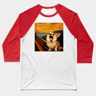 Edvard Munch - Corgi Scream Baseball T-Shirt